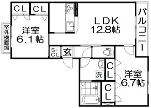 リッシュベレオ東香里の物件間取画像